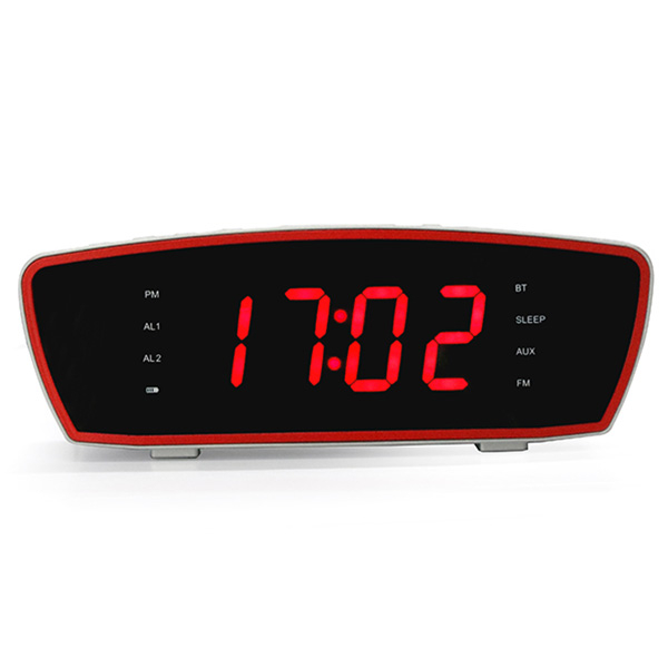 OEM Clock Radio with Large LED Digital丨YM-185 -Silver